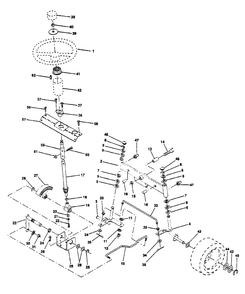 Steering Assembly Diagram and Parts List for LT125 (954000772-A)(1994-01) Husqvarna Lawn Tractor