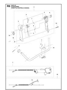 Throttle Controls, Canada Diagram and Parts List for 545FXAT  Husqvarna Brush Cutter
