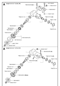 Bevel Gear Diagram and Parts List for 343R 20064000001-20103600000 Husqvarna Brush Cutter