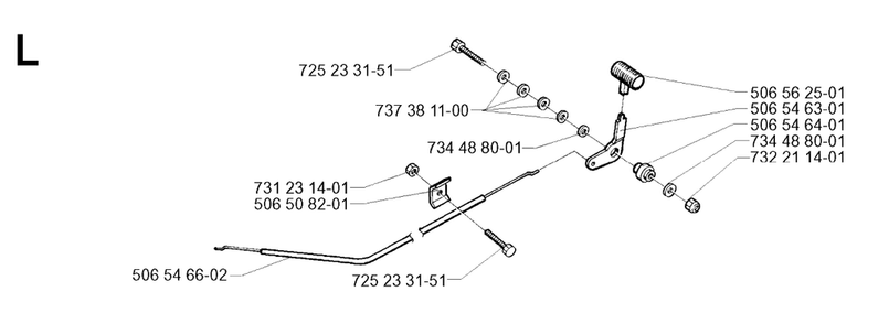 Controls Diagram and Parts List for R13 2001-01 Husqvarna Lawn Tractor