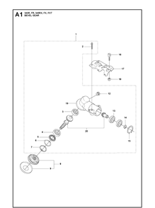 Bevel Gear 2 Diagram and Parts List for 343R 20103600001-20144899999 Husqvarna Brush Cutter