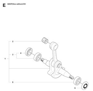 Crankshaft Diagram and Parts List for 353 20071300001-20090400000 Husqvarna Chainsaw