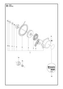 Starter Diagram and Parts List for 150BT2007-2021  Husqvarna Leaf Blower / Vacuum