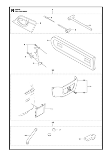 Accessories Diagram and Parts List for 339XP 20100600001-Current Husqvarna Chainsaw