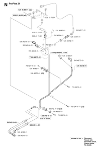 Part Location Diagram of 535454901 Husqvarna Hydraulic Pipe