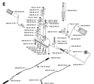 Pedals Diagram and Parts List for PR15 (953535001)(2004-01) Husqvarna Lawn Mower
