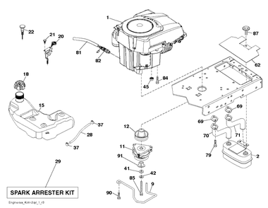 Engine Diagram and Parts List for LGT25K54 (96048001200)(2010-12) Husqvarna Lawn Tractor