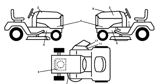 Decals Diagram and Parts List for TS142 (96041043000)(2019-04) Husqvarna Lawn Tractor