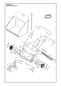 Complete Product Diagram and Parts List for SWEEPER42  Husqvarna Lawn Tractor Accessories