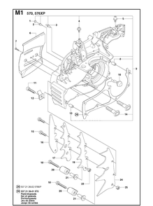 Crankcase 2 Diagram and Parts List for 576XP 20090100001-Current Husqvarna Chainsaw
