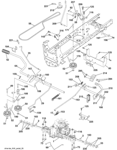 Drive Diagram and Parts List for 2348LS (96043006400)(2008-11) Husqvarna Lawn Mower
