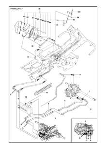 Hydraulic Pump - Motor 2 Diagram and Parts List for R422TS AWD Husqvarna Lawn Mower