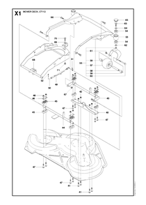 44-Inch/112cm Cutting Deck Diagram and Parts List for PF21AWD (965192501)(2011-03) Husqvarna Lawn Tractor