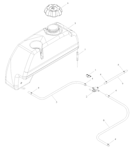 Fuel System Diagram and Parts List for LZ25 (968999772)(2008-01) Husqvarna Lawn Mower