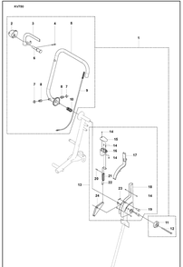 Part Location Diagram of 544953503 Husqvarna HANDLEBAR Assembly