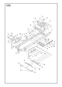 Chassis / Frame Diagram and Parts List for TC220T  Husqvarna Lawn Tractor