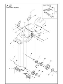 Mower Deck / Cutting Deck 4 Diagram and Parts List for LC353V  Husqvarna Lawn Mower
