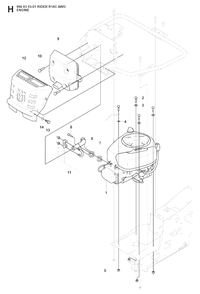 Engine 2 Diagram and Parts List for R16CAWD (966830301)(2008-04) Husqvarna Lawn Tractor