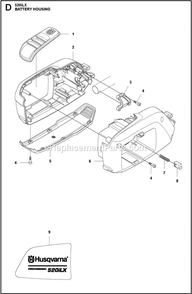 Housing Diagram and Parts List for 520ILX  Husqvarna Trimmer