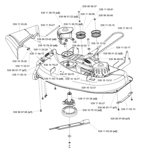 Deck Assembly 38 Inch Diagram and Parts List for Z3815BIA (968999281)(2005-08) Husqvarna Lawn Mower