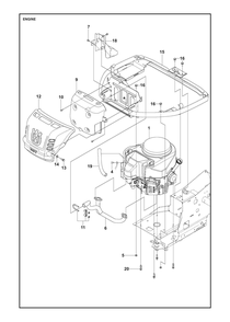 Engine Diagram and Parts List for R316TXAWD2019-2021  Husqvarna Lawn Tractor