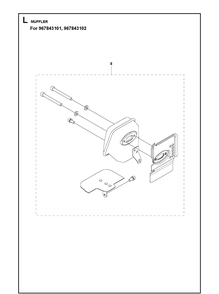 Muffler Diagram and Parts List for 131R  Husqvarna Edger