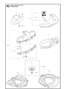 Accessories 4 Diagram and Parts List for 343F  Husqvarna Brush Cutter