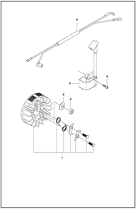 Ignition System Diagram and Parts List for 1202020  Husqvarna Chainsaw
