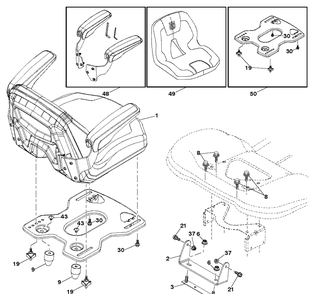 Seat Diagram and Parts List for TS248TXD (96041045200)(2020-03) Husqvarna Lawn Tractor