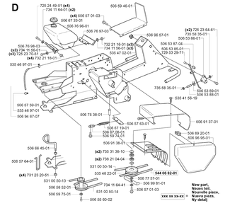 Chassis / Frame 2 Diagram and Parts List for R11 (953519401)(2006-01) Husqvarna Lawn Tractor