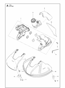 Cutting Equipment Diagram and Parts List for 115IL  Husqvarna Edger