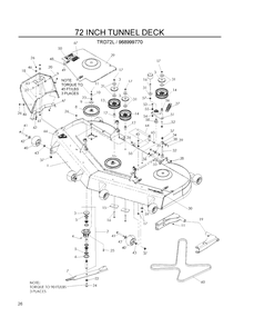 Mower Deck / Cutting Deck Diagram and Parts List for TRD72L (968999770)(2007-12) Husqvarna Lawn Tractor Accessories