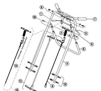 Part Location Diagram of 540007406 Husqvarna Handle with grips