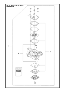 Carburetor Diagram and Parts List for 540XP Mark III Husqvarna Chainsaw