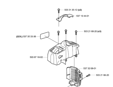 Covers Diagram and Parts List for 223L 2005-04 Husqvarna Trimmer