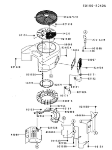 Cooling System Diagram and Parts List for FX751V-DS00 2017-09 Husqvarna Engine