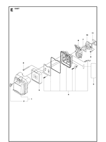 Carburetor And Air Filter Diagram and Parts List for 530BT 20123800001-Current Husqvarna Leaf Blower / Vacuum