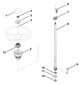 Steering Wheel Diagram and Parts List for LR12 (954002701-B)(1994-10) Husqvarna Lawn Tractor