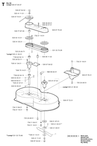 90cm Cutting Deck Diagram and Parts List for R11BIO 2003-01 Husqvarna Lawn Tractor