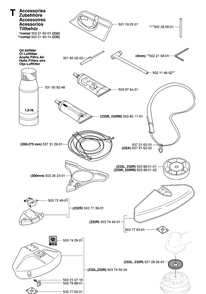 Accessories Diagram and Parts List for 232R 20061400001-20144900000 Husqvarna Brush Cutter