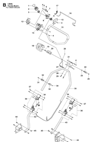 Handle Diagram and Parts List for LB48E  Husqvarna Lawn Mower