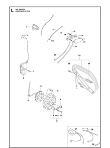 Ignition System Diagram and Parts List for 390 2013-09 Husqvarna Chainsaw