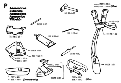 Accessories Diagram and Parts List for 225RD 19942300001 - 19951000000 Husqvarna Trimmer