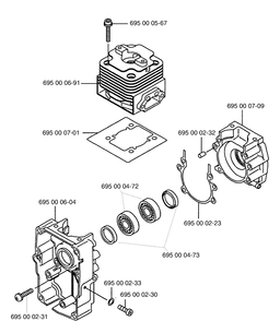 Cylinder / Crankcase Diagram and Parts List for 155BF (Carb II)(2001-04) Husqvarna Leaf Blower / Vacuum