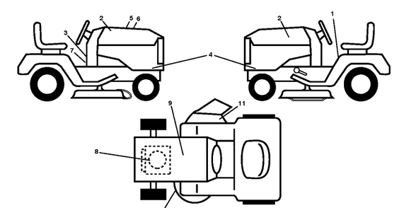 Decals Diagram and Parts List for YTH2042 (96043012200)(2010-10) Husqvarna Lawn Tractor
