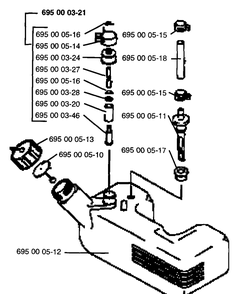 Part Location Diagram of 695000321 Husqvarna FUEL FILTER COMPL