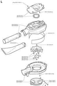 Fan Diagram and Parts List for 225HBV 19963100001-19970500000 Husqvarna Leaf Blower / Vacuum