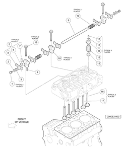 Valves And Rocker Arms Diagram and Parts List for HUV4420G 2006-11 Husqvarna Lawn Tractor