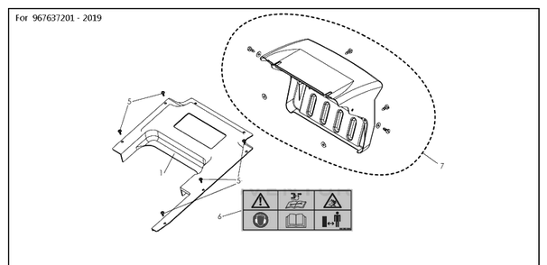 Part Location Diagram of 544267801 Husqvarna Hood