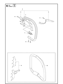 Handle Diagram and Parts List for 357XP 20100600001-20111800000 Husqvarna Chainsaw